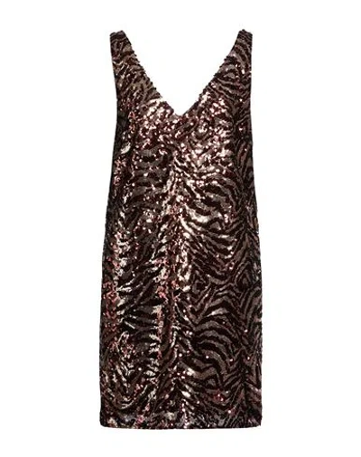 Carla G. Woman Mini Dress Brown Size 6 Polyester