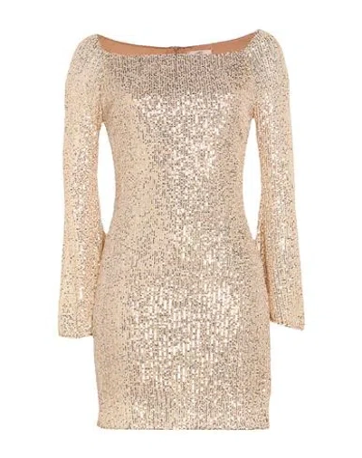 Carla G. Woman Mini Dress Gold Size 8 Polyester In Brown