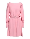 Carla G. Woman Mini Dress Pink Size 6 Acetate, Silk In Pink
