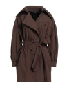 Carla G. Woman Overcoat Brown Size 10 Polyester In Brown