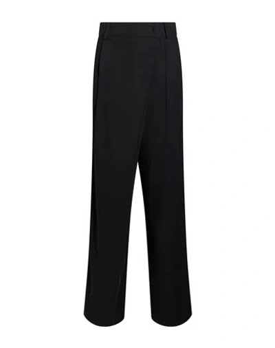 Carla G. Woman Pants Black Size 2 Acetate, Viscose, Elastane