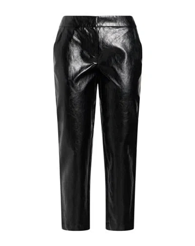 Carla G. Woman Pants Black Size 2 Polyurethane, Viscose, Polyester, Cotton, Metal Fiber