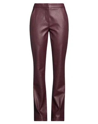 Carla G. Woman Pants Garnet Size 2 Polyurethane, Polyester In Red