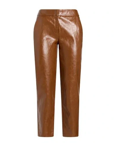 Carla G. Woman Pants Light Brown Size 2 Polyurethane, Viscose, Polyester, Cotton, Metal Fiber