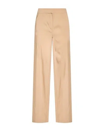 Carla G. Woman Pants Sand Size 2 Acetate, Viscose, Elastane In Beige
