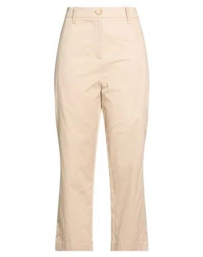 Carla G. Woman Pants Sand Size 6 Cotton In Beige