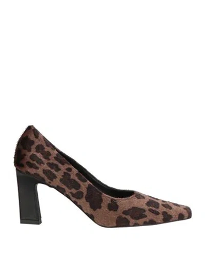 Carla G. Woman Pumps Light Brown Size 9 Leather In Multi