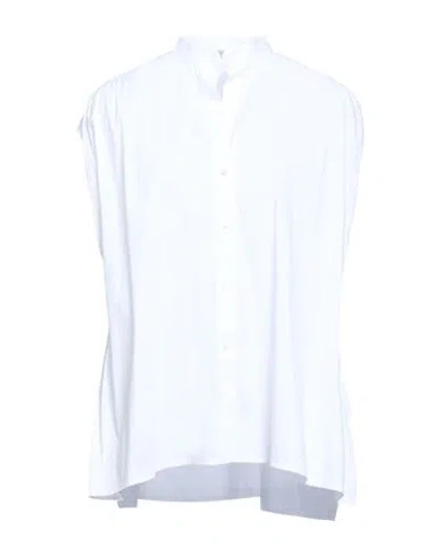 Carla G. Woman Shirt White Size 10 Cotton, Polyamide, Elastane