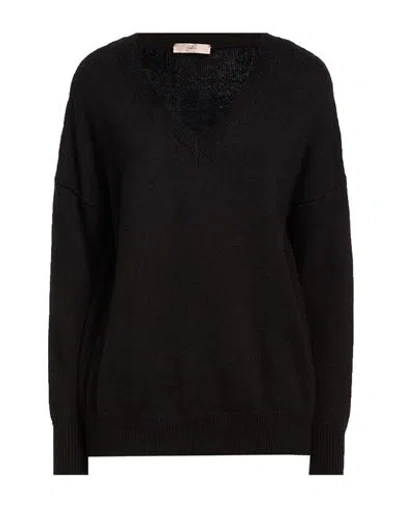 Carla G. Woman Sweater Black Size 6 Polyacrylic, Alpaca Wool, Polyamide, Polyester