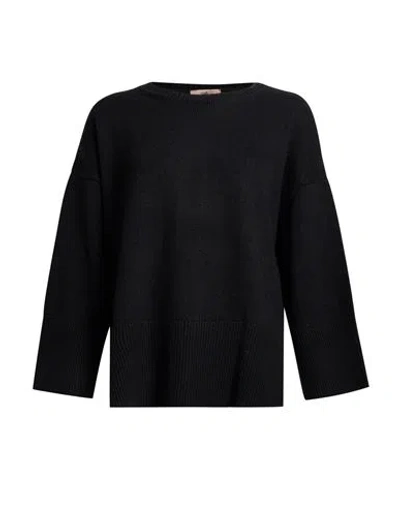 Carla G. Woman Sweater Black Size 6 Polyacrylic, Alpaca Wool, Polyamide, Polyester In Multi