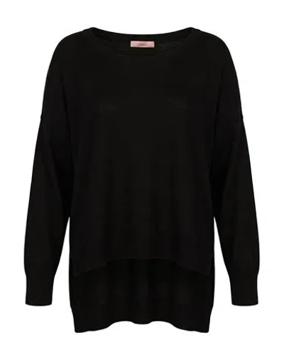 Carla G. Woman Sweater Black Size 6 Wool, Acrylic
