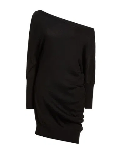 Carla G. Woman Sweater Black Size 8 Wool, Acrylic