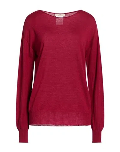 Carla G. Woman Sweater Burgundy Size 6 Merino Wool In Red