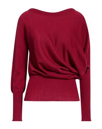 Carla G. Woman Sweater Burgundy Size 8 Merino Wool In Red