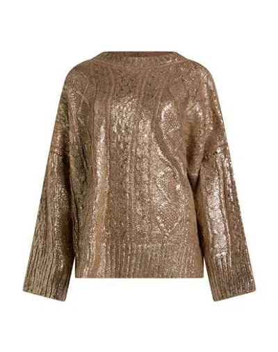 Carla G. Woman Sweater Gold Size 6 Polyacrylic, Viscose, Wool, Alpaca Wool