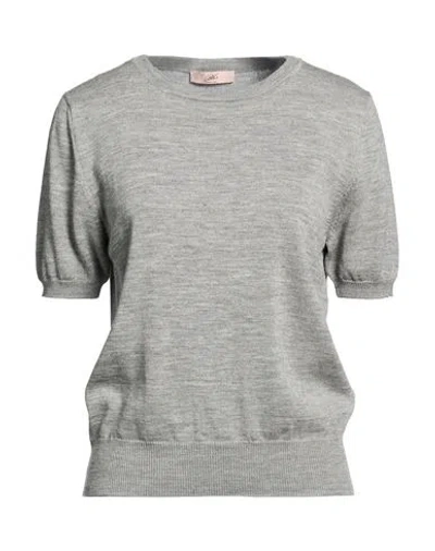 Carla G. Woman Sweater Grey Size 6 Merino Wool In Gray