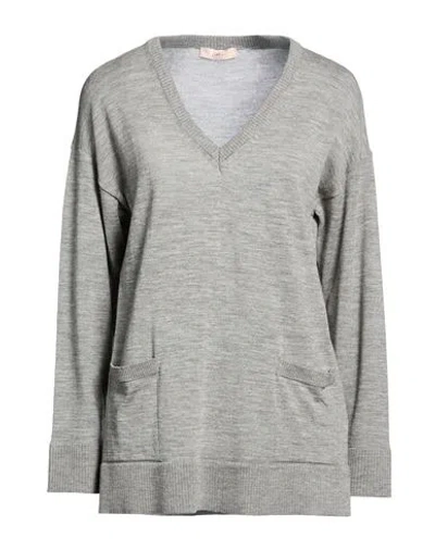 Carla G. Woman Sweater Grey Size 8 Merino Wool In Gray