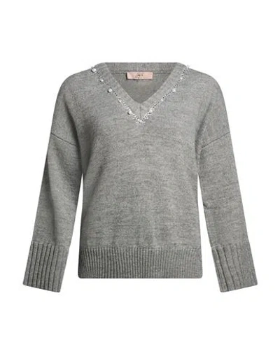 Carla G. Woman Sweater Grey Size 8 Polyacrylic, Alpaca Wool, Polyamide, Polyester In Gray