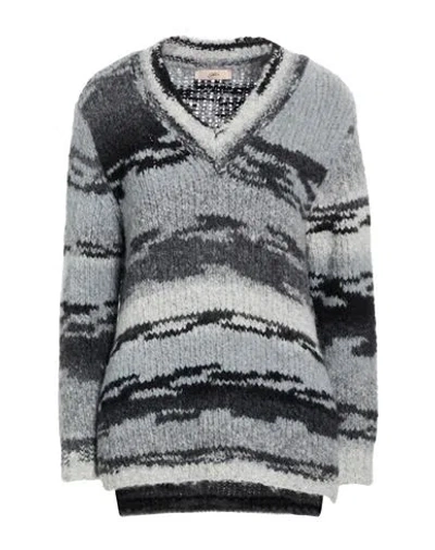 Carla G. Woman Sweater Grey Size 8 Wool, Polyacrylic, Alpaca Wool, Polyamide In Multi