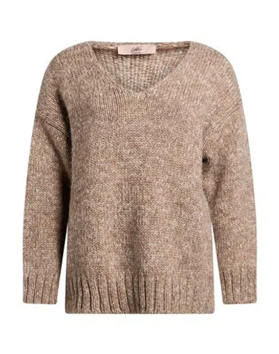 Carla G. Woman Sweater Light Brown Size 6 Wool, Polyacrylic, Alpaca Wool In Neutral
