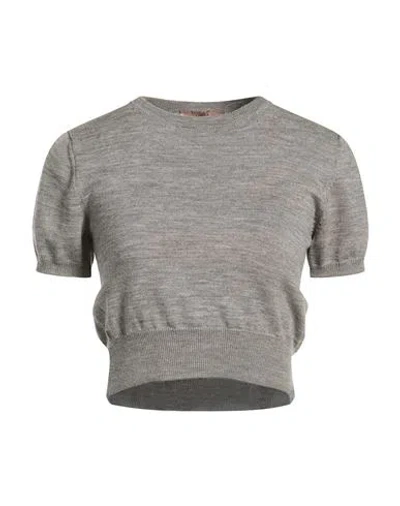Carla G. Woman Sweater Light Grey Size 8 Merino Wool In Gray