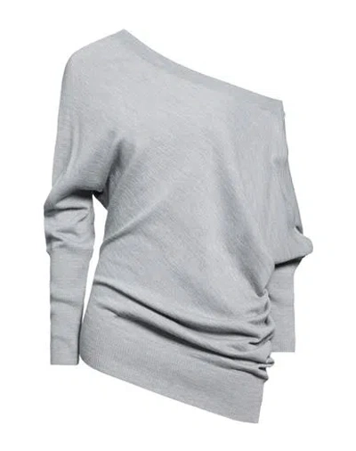 Carla G. Woman Sweater Light Grey Size 8 Wool, Acrylic In Gray