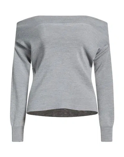 Carla G. Woman Sweater Light Grey Size 8 Wool, Acrylic In Gray