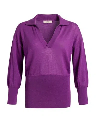 Carla G. Woman Sweater Mauve Size 6 Merino Wool In Purple