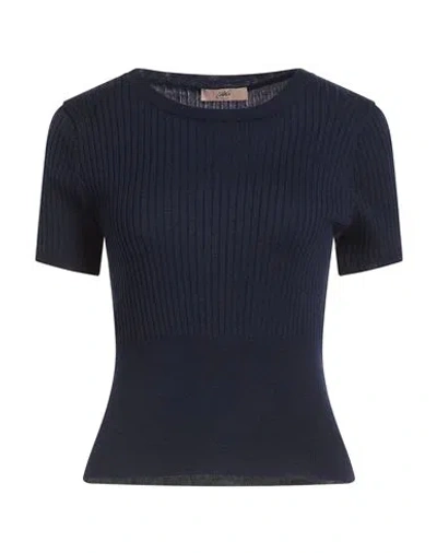 Carla G. Woman Sweater Navy Size 8 Wool In Blue