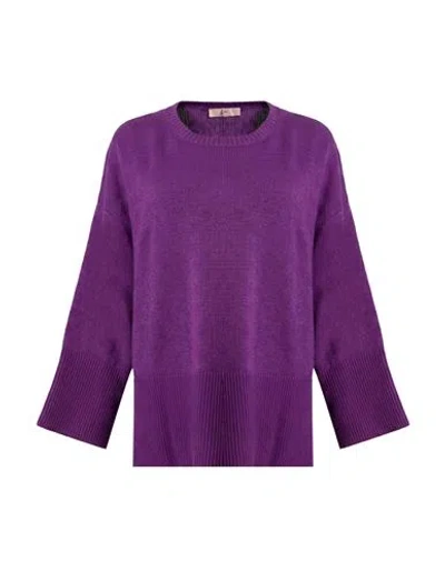 Carla G. Woman Sweater Purple Size 6 Polyacrylic, Alpaca Wool, Polyamide, Polyester