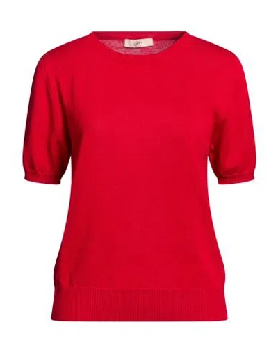 Carla G. Woman Sweater Red Size 8 Merino Wool