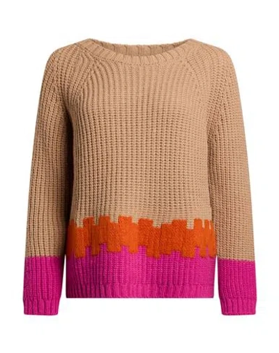 Carla G. Woman Sweater Sand Size 6 Polyacrylic, Alpaca Wool, Polyamide, Polyester In Multi