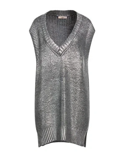 Carla G. Woman Sweater Silver Size 8 Polyacrylic, Viscose, Wool, Alpaca Wool