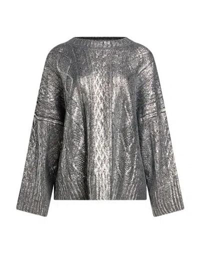 Carla G. Woman Sweater Silver Size 8 Polyacrylic, Viscose, Wool, Alpaca Wool In Gray