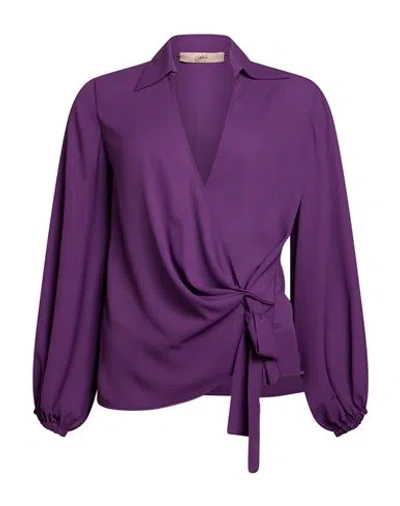 Carla G. Woman Top Purple Size 6 Polyester