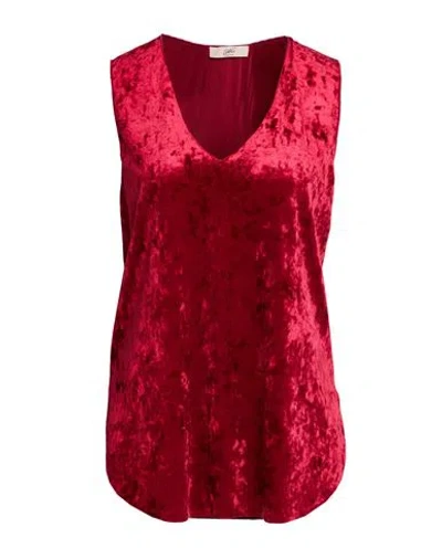 Carla G. Woman Top Red Size 10 Polyester, Elastane