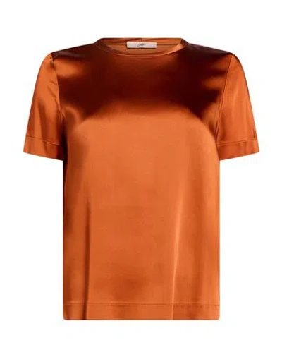 Carla G. Woman Top Tan Size 6 Acetate, Viscose, Elastane In Orange