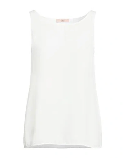 Carla G. Woman Top White Size 4 Polyester