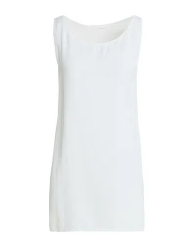 Carla G. Woman Top White Size 6 Acetate, Silk