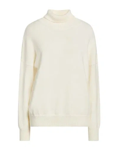 Carla G. Woman Turtleneck Cream Size 8 Polyacrylic, Alpaca Wool, Polyamide, Polyester In Neutral