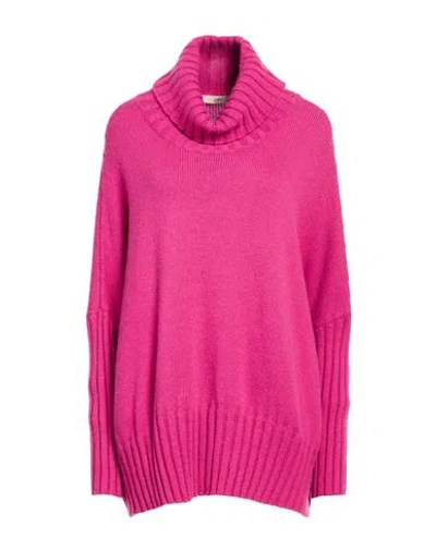 Carla G. Woman Turtleneck Fuchsia Size 6 Polyacrylic, Alpaca Wool, Polyamide, Polyester In Pink