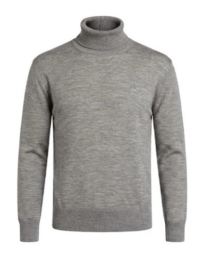 Carla G. Woman Turtleneck Grey Size 8 Merino Wool In Multi