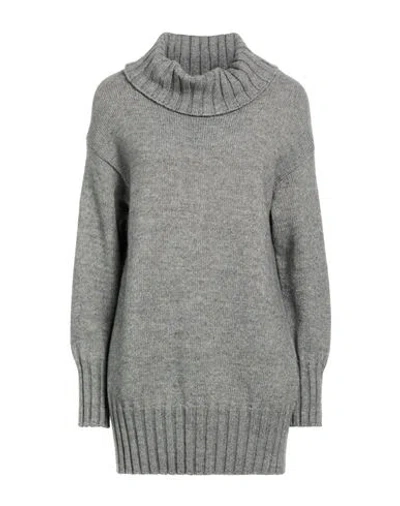 Carla G. Woman Turtleneck Grey Size 8 Polyacrylic, Alpaca Wool, Polyamide, Polyester In Gray