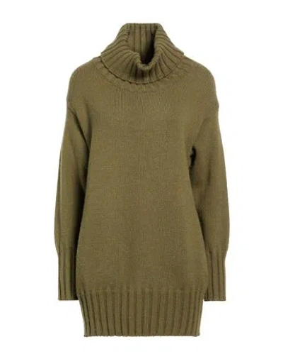 Carla G. Woman Turtleneck Military Green Size 8 Polyacrylic, Alpaca Wool, Polyamide, Polyester