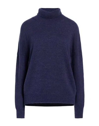 Carla G. Woman Turtleneck Navy Size 8 Polyacrylic, Alpaca Wool, Polyamide, Polyester In Blue