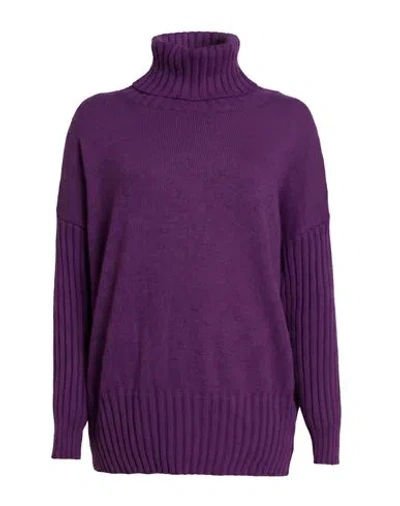 Carla G. Woman Turtleneck Purple Size 6 Polyacrylic, Alpaca Wool, Polyamide, Polyester