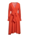 Carla Montanarini Luxe Woman Midi Dress Orange Size 10 Polyester