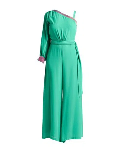 Carla Montanarini Woman Jumpsuit Green Size 6 Polyester