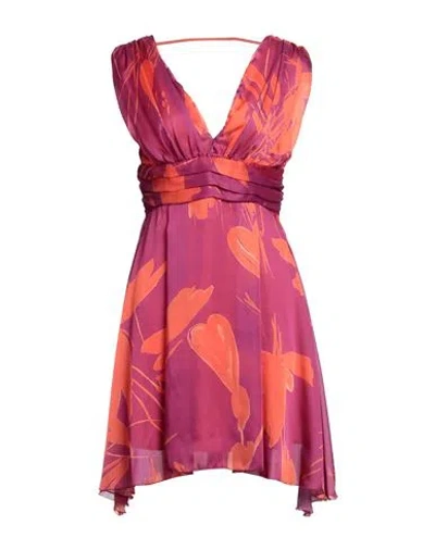 Carla Montanarini Woman Short Dress Magenta Size 8 Polyester