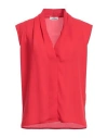 Carla Montanarini Woman Top Red Size 10 Polyester In Red